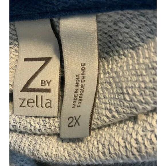 Z By Zella Women's Radial Cropped Sweatshirt Blue Tie Dye Crew Neck Plus 2X New - Picture 5 of 6